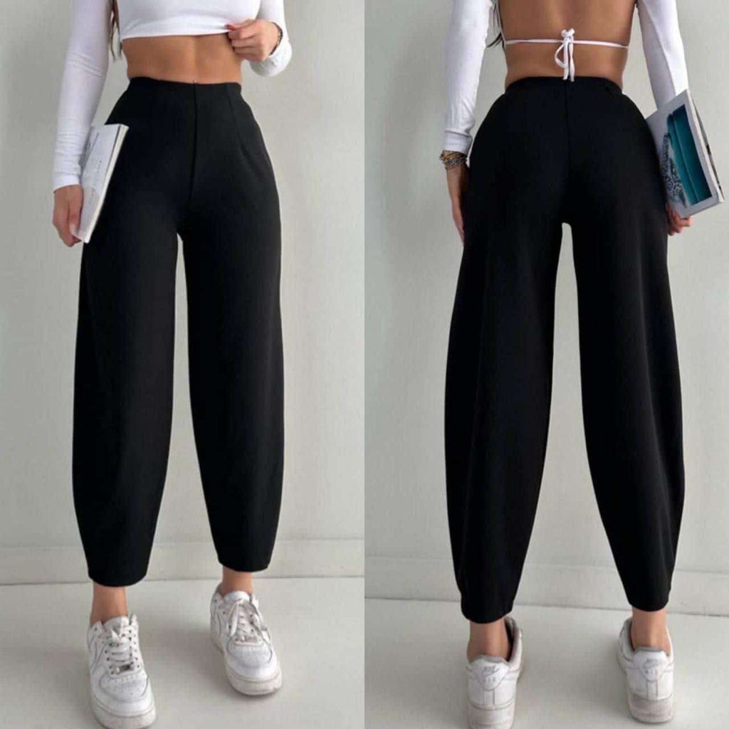 Classic High-Waisted Pleated Tailored Pants