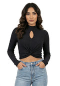 Rib-Knit Knot Crop Top